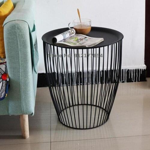 Ins Nordic Iron Bedside Table Minimalist Metal Small Table Bedroom Personality Creativity Space-saving Small Coffee Table