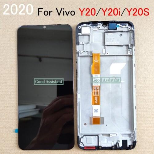 100% Tested Black 6.51" For Vivo Y20 / Y20i / Y20S 2020 v2027 v2029 LCD Display Touch Screen Digitizer Panel Assembly With Frame