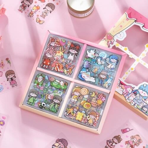 100PCS/Set Kaleidoscope Daily Waterproof PVC Stickers For Scrapbooking DIY Bullet Journal Diary Stationery Cell Girls Gifts