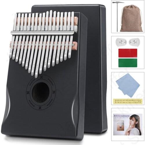 17 Keys Bull Calimba Thumb Piano High Quality Wood Mbira Body Musical Instruments African Sanza Kalimba Portable Finger Piano