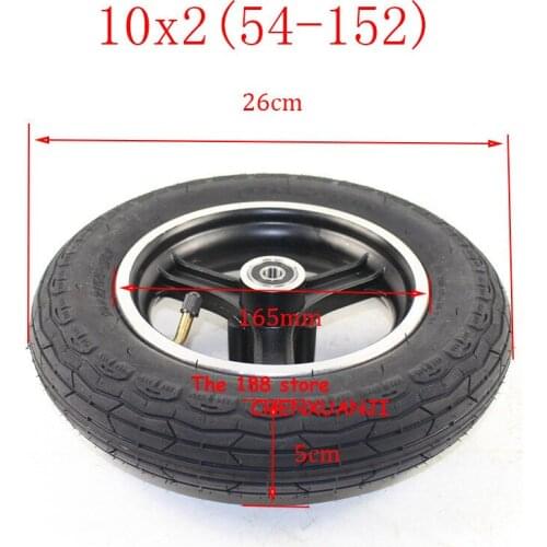 2019 Hot Sale New 10x2/54-152 Tyre Inner Tube Rims Hub Set Fits Mountain Buggy Electric Scooter Balancing Car Brake Wheels