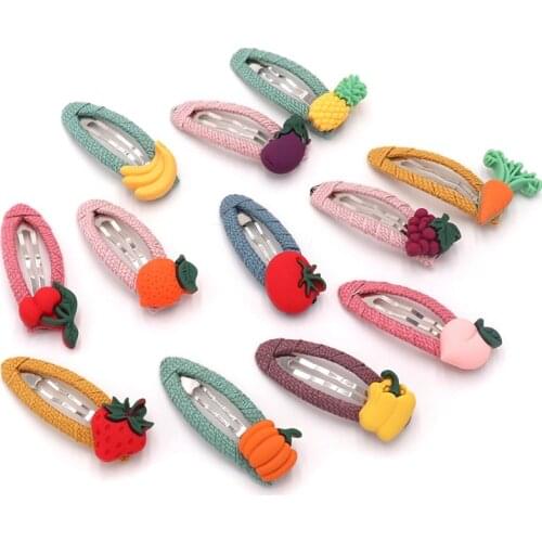 3Pcs/Set Children Headwear Set Girls Simulation Vegetable Fruit Hairpins Kids Cartoon Pineapple Watermelon Barrettes Headbands