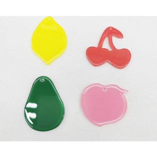 50pieces 28*40mm diy acrylic peach cherry small pedant.fruit for woman earring chain jewelry making accessories 2021 wholesale