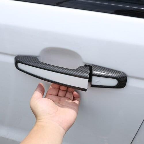 8pcs Carbon Fiber ABS Chrom Car Door Handle Trim For Land Rover Discovery Sport LR5 LR4 For Range Rover Sport Evoque Vogue LR405