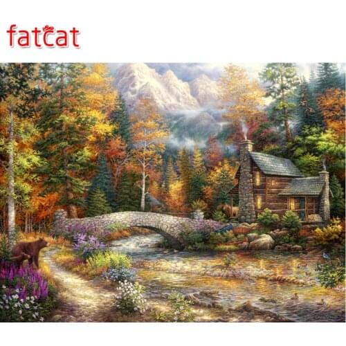 FATCAT Call of the Wild 5d diy diamond painting full square round drill diamond embroidery house mosaic home decoration AE2083