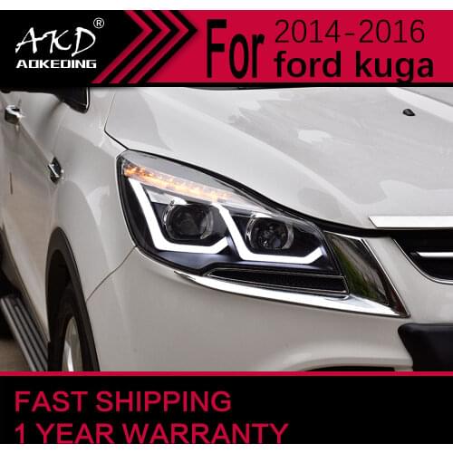 AKD Car Styling Head Lamp for Ford Kuga Headlights 2014-2016 Escape LED Headlight DRL D2H Hid Angel Eye Signal Bi Xenon Beam