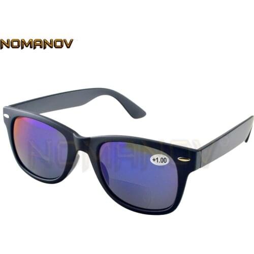 Hand Made Frame Blue Lens See Near and Far Bifocal Reading SunGlasses +0.75 +1 +1.25 +1.5 +1.75 +2 +2.25 +2.5 +2.75 +3 To +3.5