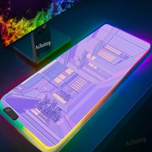 RGB Large Mouse Pad CSGO Gaming Mouse Pad Pink Kawaii moon Gamer Computer Mousepad Led Backlight Carpet XXL Keyboard Desk Mats