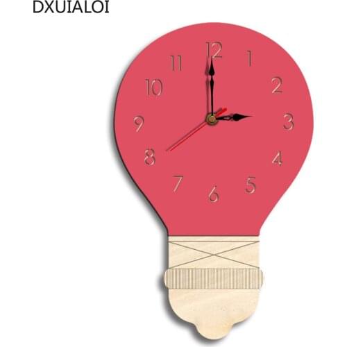 Digital Interior Decoration Clock modern design Wall Watch with Nordic Style Lamp Childrens room decoration gift