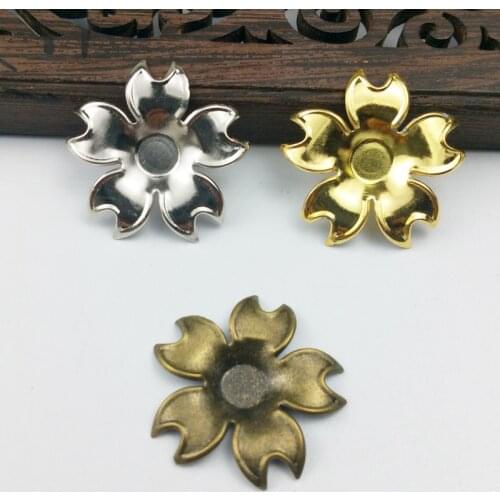 20pcs 24mm Filigree flower Wraps Metal Charms For Embellishment Scrapbook DIY Jewelry Metal Craft Wraps Box decoration