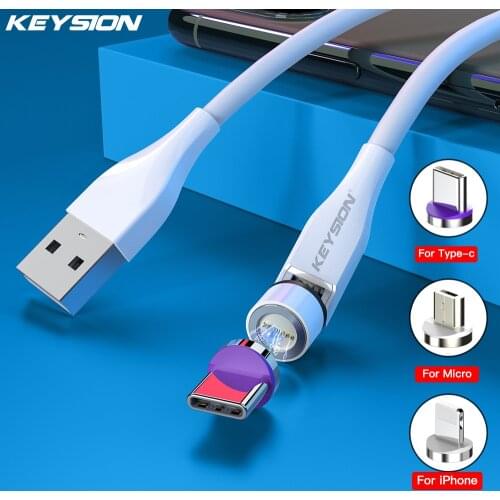 KEYSION 3A Magnetic Cable TypeC Fast Charging Cord for Xiaomi Huawei Micro USB Cable for Samsung for iPhone Magnet Game Cable