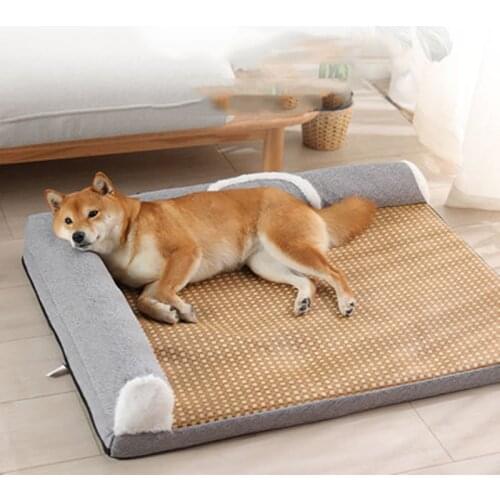 Dog Bed Soft Dog Supplies Small Medium Large Dog Summer Pet Bed Removable Cover Washable House For Cat Puppy Cotton Kennel Mat
