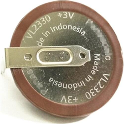 Original New For VL2330 2330 Rechargeable lithium battery coin cell for car remote key with 180 degrees pins