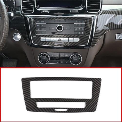 Silver/Carbon Fiber Car Center Console Voice Mode Panel Trim Interior Accessories For Mercedes Benz GLE GLS Class W166 2013-2019