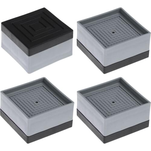 4 Furniture Lifting Foot Base Table Block Adjustable Bed Foot Heightening Risers Stackable Washing Machine Sofa Fridge Feet Pads
