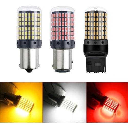 No Hyper Flash BA15S P21W LED BAU15S PY21W Front Rear T20 7440 Turn Signal Bulb Canbus Error Free Led Amber Yellow 3014 144SMD