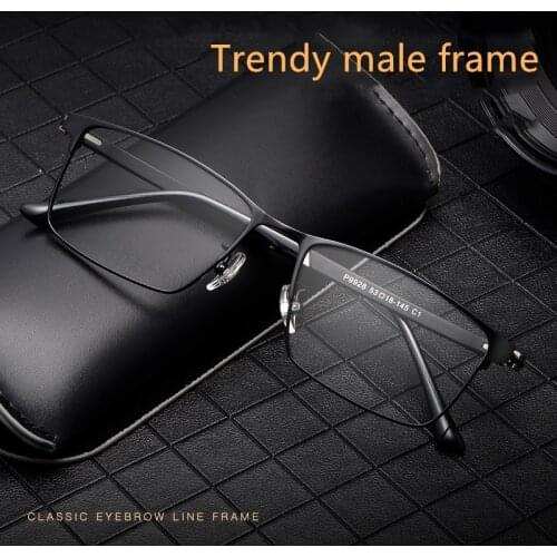 Ultralight business mens full rim glasses frame titanium alloy quality optical glasses frame prescription glasses P9928