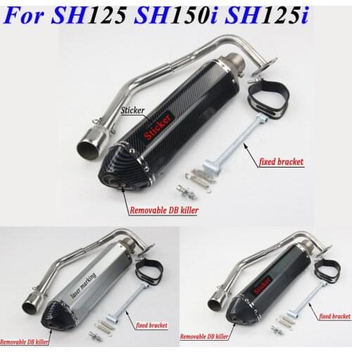 Motorcycle Exhaust Muffler For Honda SH125 SH150i SH125i Escape Scooter Full System Modified Middle Link Pipe SH150 SH 125 150I