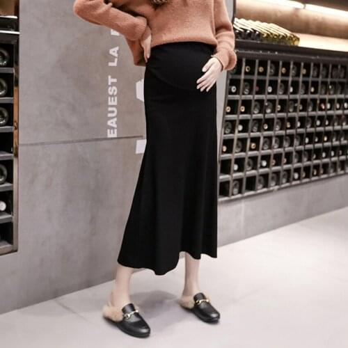 Pregnant womens skirt 2019 new autumn fashion tide mother maternity dress long knit skirt skirt tide