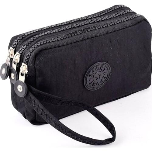 Three Zipper Women Cute Coin Clutch Bag For Keys Cards Cash Phone Wallets Lady Organizer Handbag Large Capacity Girls Purses