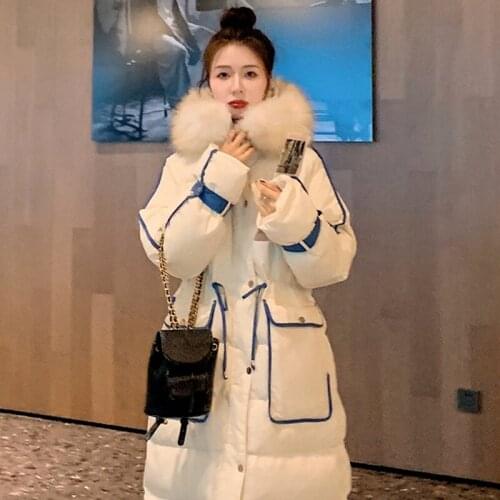 Winter Jacket Women Big Fur Collar Parkas Down Cotton-padded Coat Jackets for Women 2021 Lady Long Thick Clothes Jaquetas HLY256