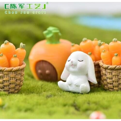 1Pc Rabbit Figurine Decoration Craft Miniature Model Home Decoration Cute Accessories Desktop Garden Decoration