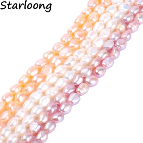 1apck/lot 7-8mm A quality white rice oval irregular Natural freshwater Pearl Loose Beads DIY for Jewelry bracelet necklace