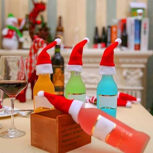 10pcs/lot Santa Hats Christmas Decorations Knife and Fork Holder Cover for Home Xmas Tableware Storage Tool Bag New Years Decor