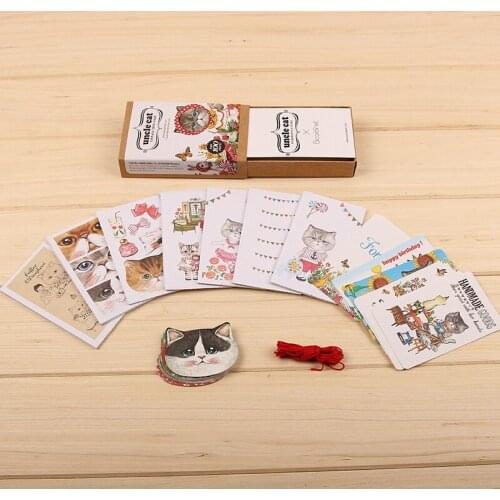 100pcs/Box Scrapbooking Book Label Uncle Cat Paper Stickers DIY Stationery Seal Diary Decoration Craft Mini Cards Tags