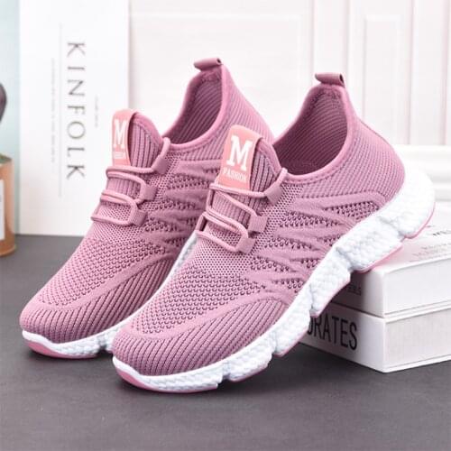 2021 Womens Shoes Summer Womens Soft-soled Breathable Mother Shoes Non-slip Woven Middle-aged and Elderly Sports Shoes Women