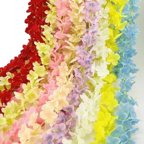 3Pcs/Lot 2M Artificial flowers string silk wreath wedding decoration party home wall DIY decorative crafts handmade fake flower