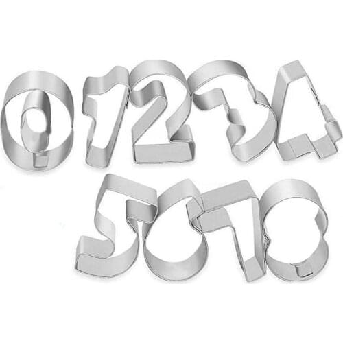 9Pcs Cooking Mould Digital Shape Easy Using Stainless Steel Cake Making Cutter for Kitchen Accessories Bakeware