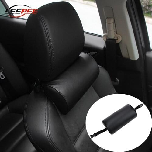 LEEPEE Car Seat Neck Pillow Comfortable Auto Head Neck Rest Cushion Protection Support Pad Safety Leather Accessories Universal