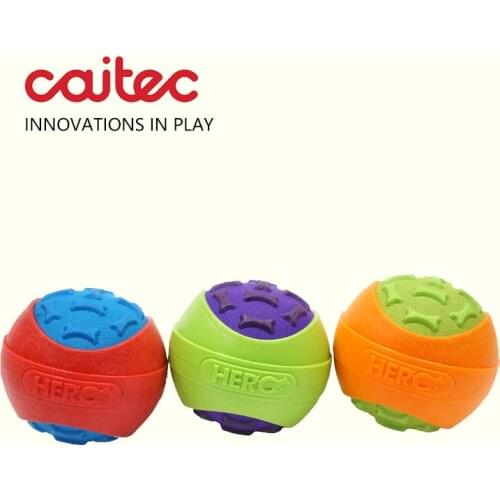 CAITEC Dog Toys Ball for Dogs Floatable Squeaky Hard and Firm Fit for Outdoor Throwing Suitable for Medium to Large Dogs