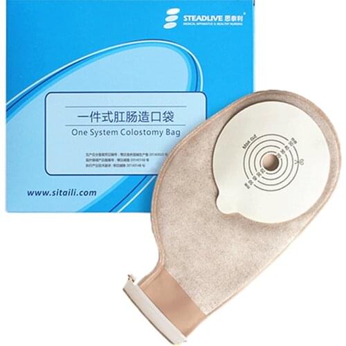 One-piece System Ostomy Bags Disposable Colostomy Pouch Ileostomy bag 10 PCS Opening Drainable Pouch Stoma Ostomy, Fit 20-50mm