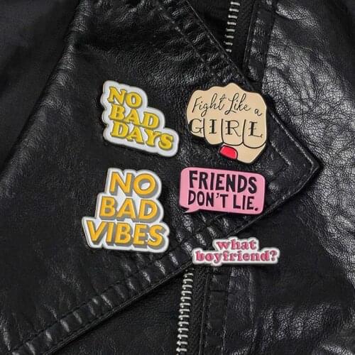 Quote Enamel Pin Feminist Girl Power Badge Brooch Lapel Pin Jeans Shirt Bag Cartoon Jewelry Gift