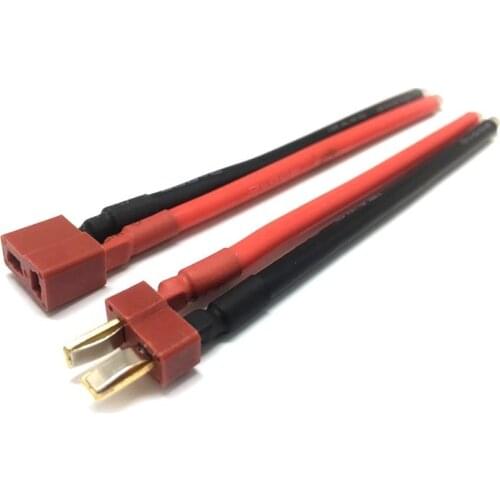 Deans Ultra Pigtail Cable T plug Connector Male & Female with10cm 14 AWG Soft Silicone Wire for RC hobby Quadcopter Lipo Battery