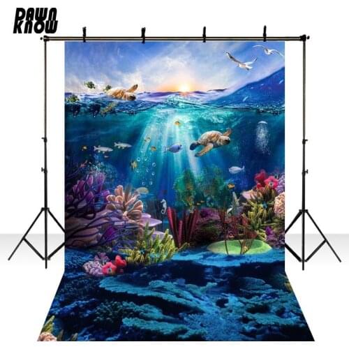 DAWNKNOW Deep Sea Ocean Photography Background Photocall Coral Wedding Photo Shoot Backdrops For Children Photo Studio lv2514