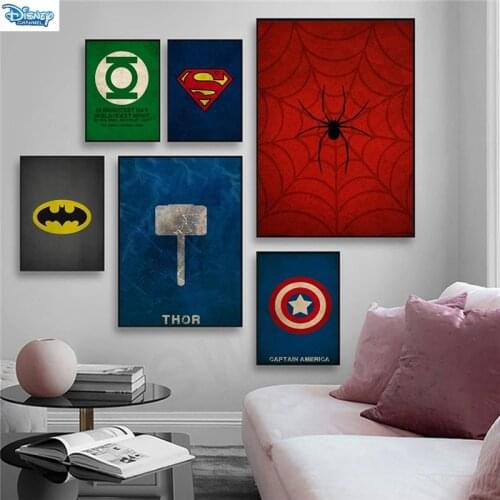 Marvel Superhero Spiderman Thor Canvas Painting Minimalist Vintage Posters Prints Pictures for Living Room Wall Art Decor
