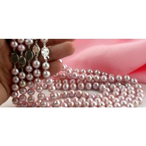 CB138 WHOLESALE 5ITEM 17" 10MM LAVENDER ROUND PEARL NECKLACE