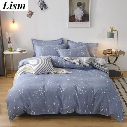 4-piece Bedding Set, Pure Cotton Fashion Personality, A/B Double-sided Pattern Duvet Cover, Pillowcase, Bed Sheet