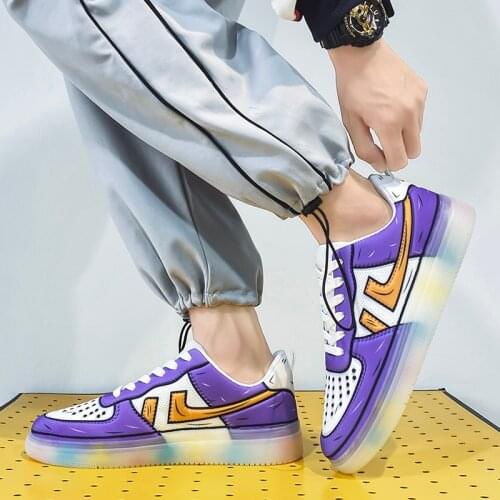 New Air Sneakers For Men Fashionable New Style Air Force Series Skateboard Shoes Male Sneakers Elastic Flat Leather Shoes