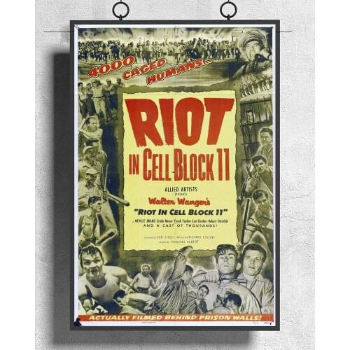 L110 Riot in Cell Block 11 Movie (1954) Drama Noir Silk Fabric Poster Art Decor Indoor Painting Gift