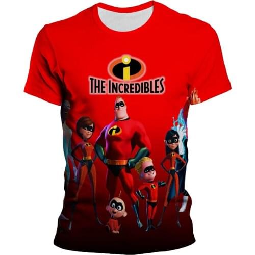 New Summer 3D Print T-shirt Disney Anime The Incredibles Men Women Children Cool Fashion Short Sleeve Boys Girls Kids Tops Tee