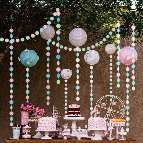 Macaron Circle Garlands Mermaid Birthday Theme Parti Decor Under The Sea Party DIY Girl One 1st Birthday Party Decor For Home