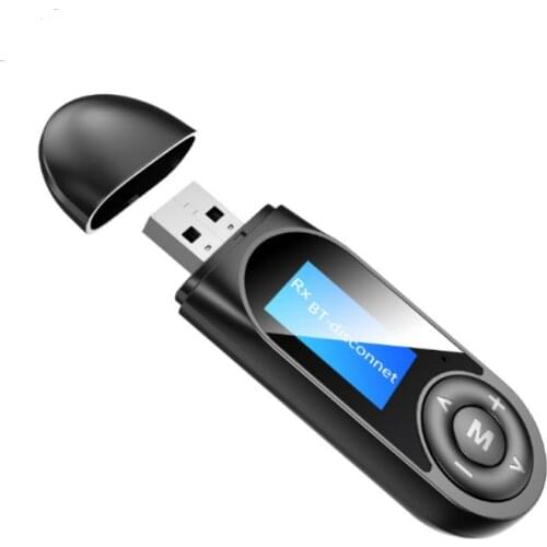 Mini USB Bluetooth 5.0 EDR LCD Display Audio Receiver Transmitter For TV PC USB Dongle 3.5 AUX Wireless Adapter