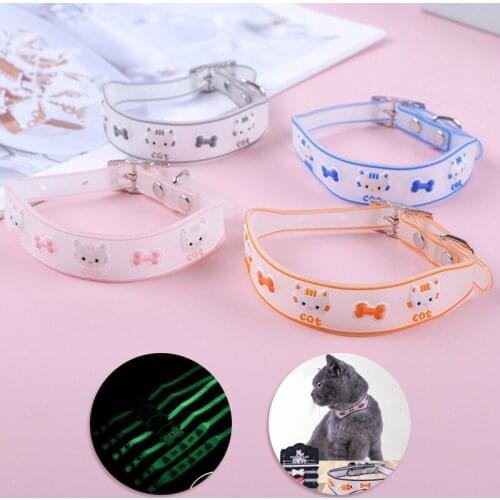 Fashion Cat Collar Eye-Catching Glowing Dog Cat Collar With Bell Personalized Safety Silicone Collar For Kitty Pet Supplies