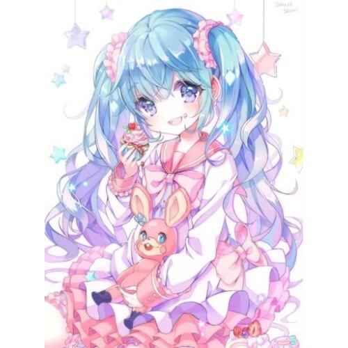 Cartoon Diamond Painting Anime Girl 5D DIY Embroidery Full Square Round Diamond Cross Stitch Kit Decoration Childrens Room Gift