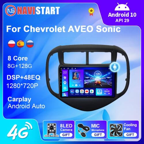 Android 10 Car Multimedia For Chevy Chevrolet AVEO Sonic 2017-2021 Android Auto Carplay Radio 4G WIFI GPS Navigation DVD Player
