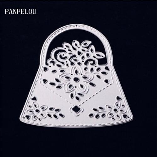PANFELOU Flowers bag metal crafts paper die cutting dies for Scrapbooking/DIY wedding Halloween Hand account cards
